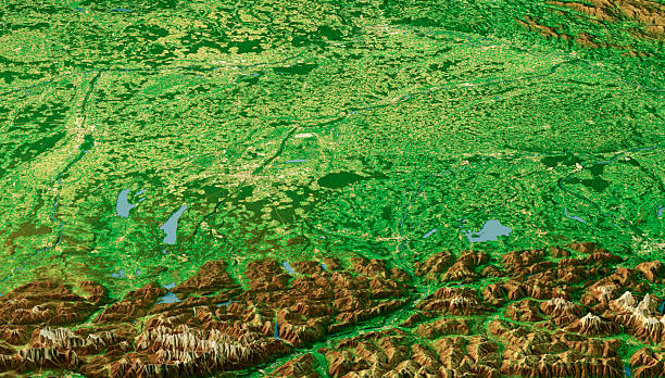 istock Upper Bavaria Satellite Landscape View 3D Render Color 2238720968