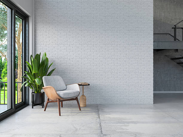 istock Modern Scandinavian Living Room with White Brick Wall 2238723187