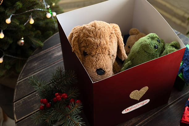 istock Christmas toy donation box for kids 2238724146