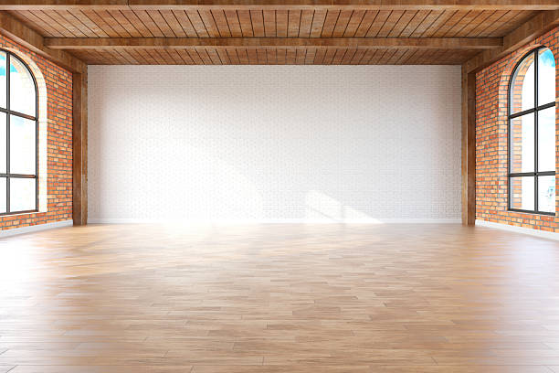 istock Empty Industrial Loft Room with Brick and Wood 2238724223