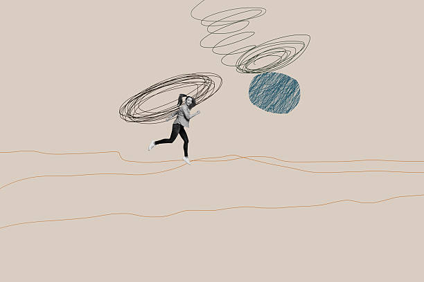 istock Whimsical collage with person on abstract doodle sketches entrepreneur imagination fun cartoon dance leisure rest emotion 2238731244