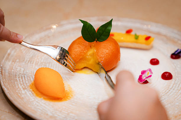 Close-up of a fruit pie in a restaurant