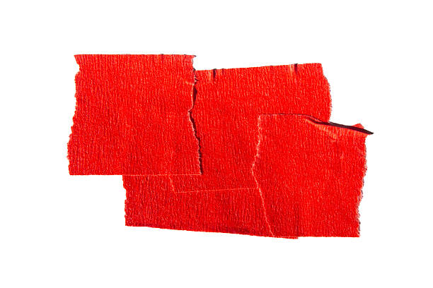 istock Ripped torn paper adhesive red masking tape 2238738379