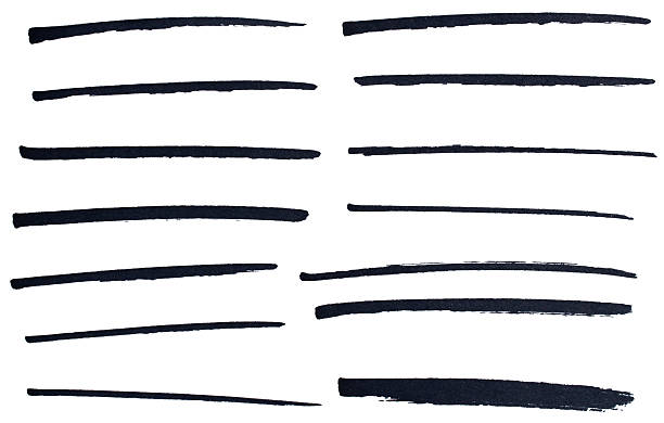 istock Hand drawn black marker brush strokes set, abstract ink lines collection for underline, highlight, text divider, design element, doodle sketch 2238738791