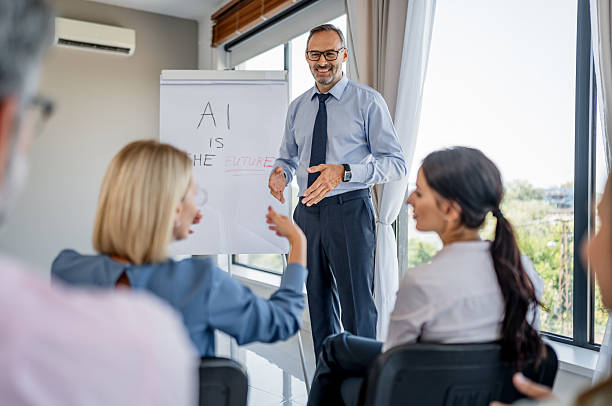 istock Business man presenting ai technology concepts to colleagues 2238742666