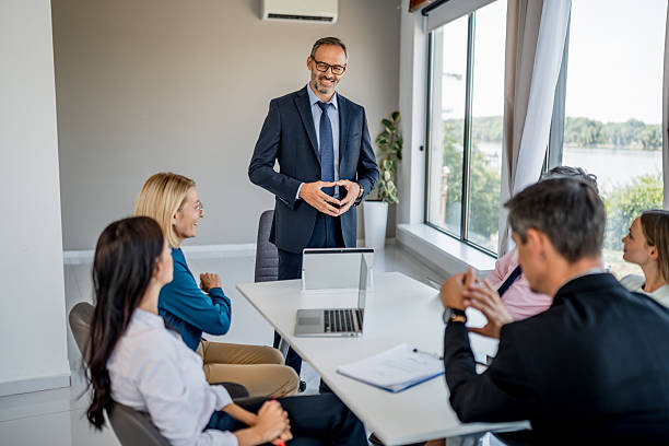 istock Business team having meeting in modern office 2238742721