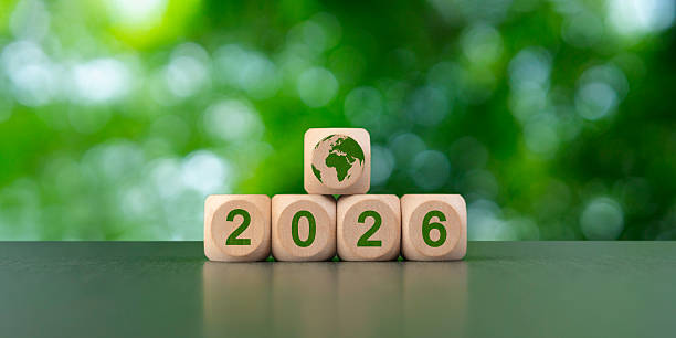 istock A Greener Future Worldwide: With a natural green backdrop, positive environmental projections for 2026 are highlighted. 2238743612