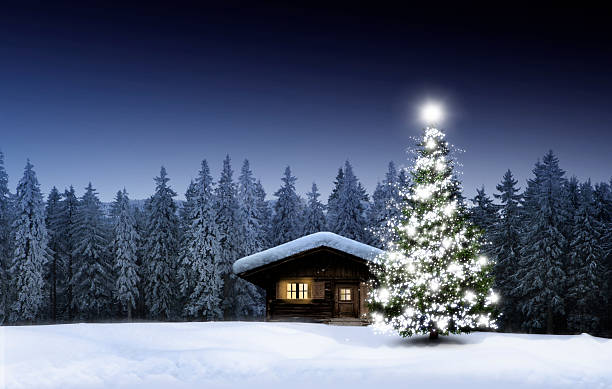 istock Winter Christmas atmosphere with snow and Christmas tree 2238746404