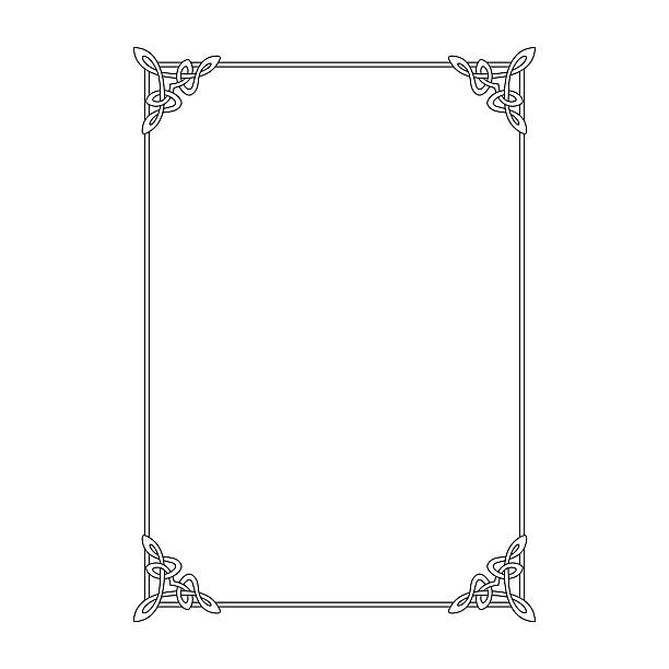 Celtic Decorative Frame.  Black and White Ornamental Border Design
