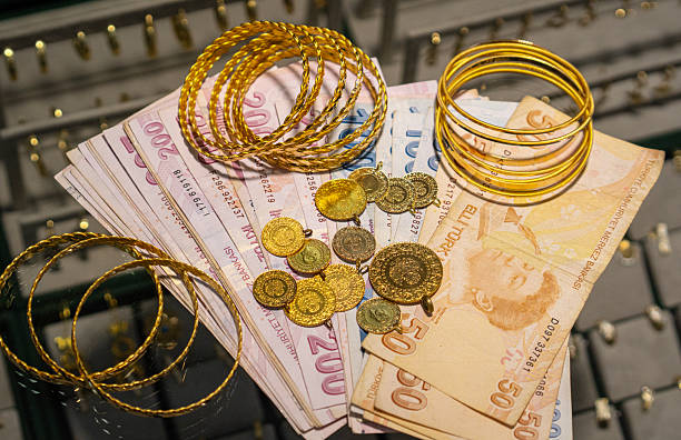 istock Gold bangles, Turkish Republic gold coins 2238749504