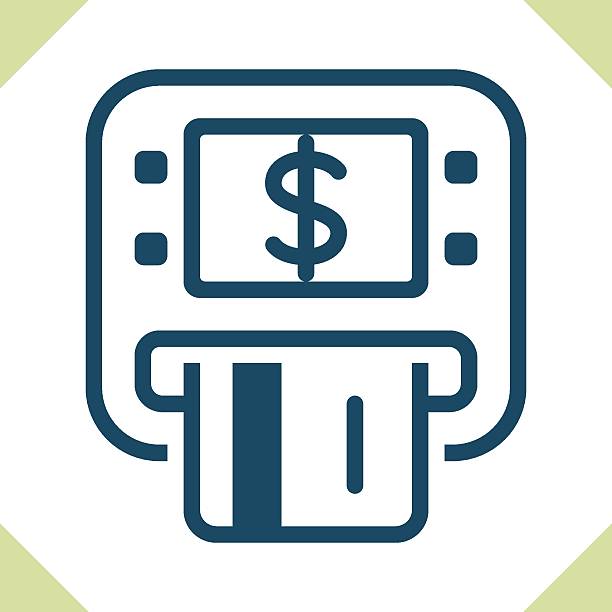 ilustraciones, imágenes clip art, dibujos animados e iconos de stock de banca / finanzas icono - cajero automático