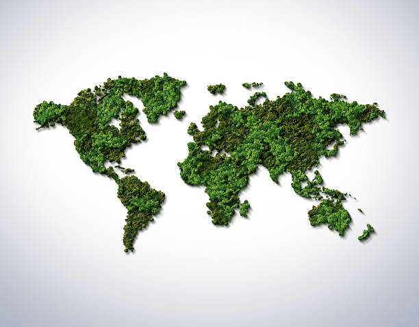 istock World Map Green Planet. Earth Day or Environment day Concept. 2238773559
