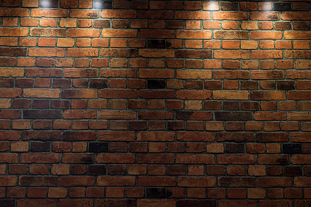 Brick wall with spotlights and space for text or image.