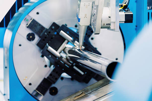 istock The laser cutting machine in the factory is working. 2238778491