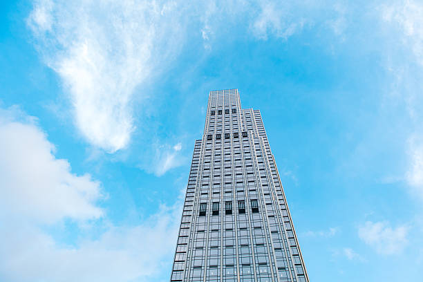 Blue sky and skyscrapers in Hong Kong