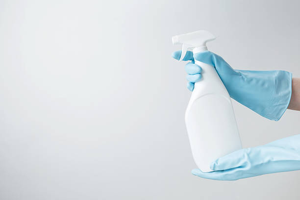 istock Cleaning supplies branding mockup, ready for a productive and satisfying spring refresh. Household cleaning and hygiene concept 2238782172