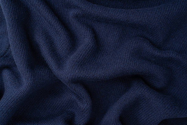 istock Navy blue merino wool sweater texture as background. Top view. 2238788499