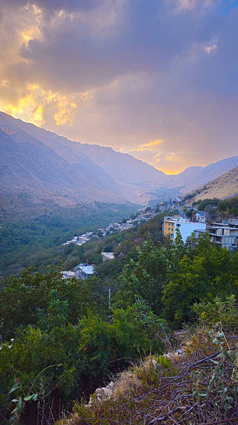 istock Mountain village at golden sunset 2238796681