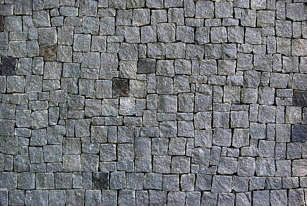 istock stone wall texture background. wall of gray granite blocks 2238797385