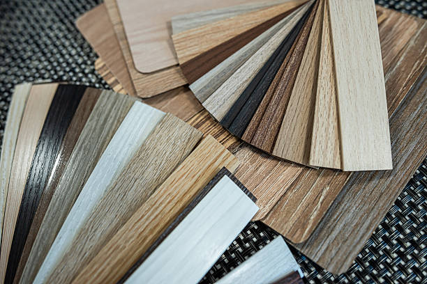 istock Top View of Laminate Floor Samples with Various Wood Textures – Interior and Material Concept 2238806314