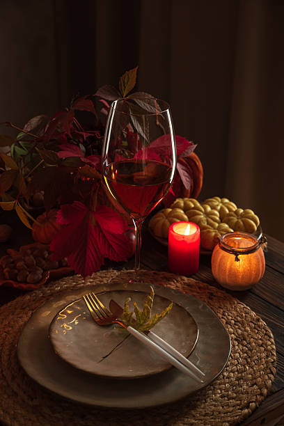 istock Autumn Table Setting with Pumpkins, Candles and Leaf Decor 2238806479