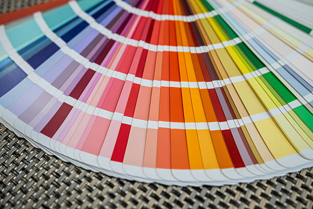 istock Color palette samples on woven black background for design and printing industry concepts 2238807293