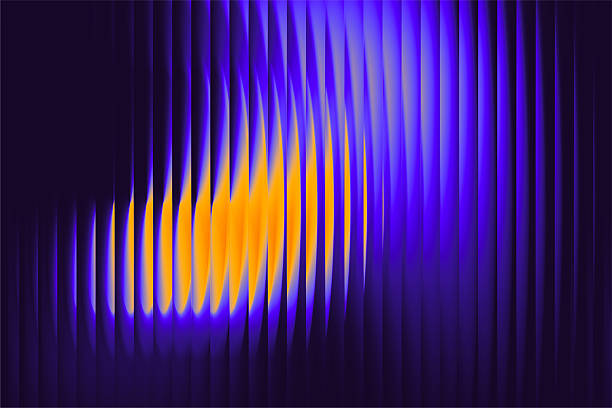 Electric blue and golden-yellow gradient background featuring a wave-like texture that creates a sense of motion and refraction. The interplay of colors gives it a dynamic, futuristic appearance, with glowing energy emanating from the center. The vertical, undulating lines create a fluid, glass-like effect that enhances the abstract and modern aesthetic.