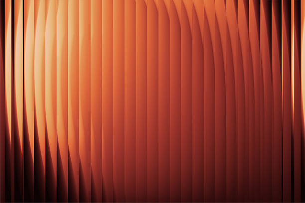 Ribbed texture with a warm orange glass gradient. Light reflections and curved lines create a sense of depth and fluidity. The soft motion blur enhances the abstract quality, making it suitable for design, technology backgrounds, and wallpapers.