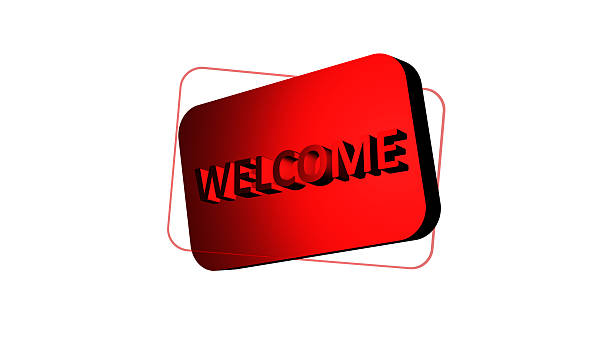 Welcome text on Soft Metalic Button Photo 4K
