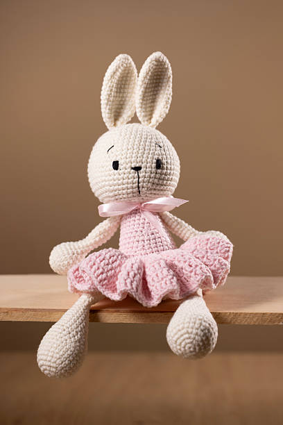 istock Crochet bunny ballerina in pink dress 2238812607