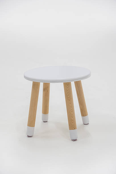 istock Round stool with wooden legs, isolated on white background. 2238825160