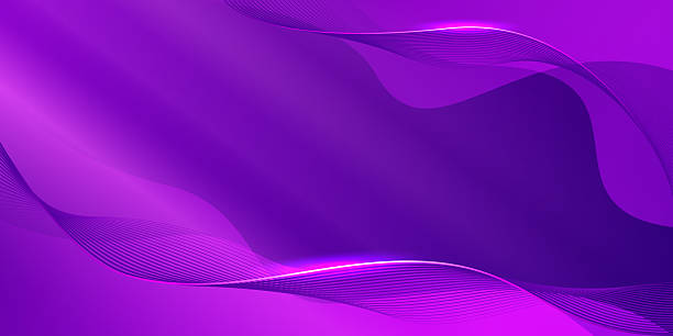 istock Vibrant liquid purple and magenta abstract background with glowing wireframe lines. 2238829487
