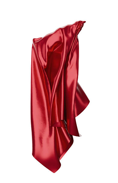 istock red silky satin draped curtain cloth, on white background 2238839199