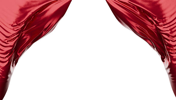 istock red silky satin draped curtain cloth, on white background 2238839254