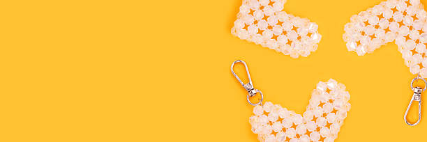 istock Banner with keychains in a heart shape made from acrylic beads. 2238843938