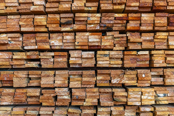 istock Stacked sawn timber in a sawmill 2238874954