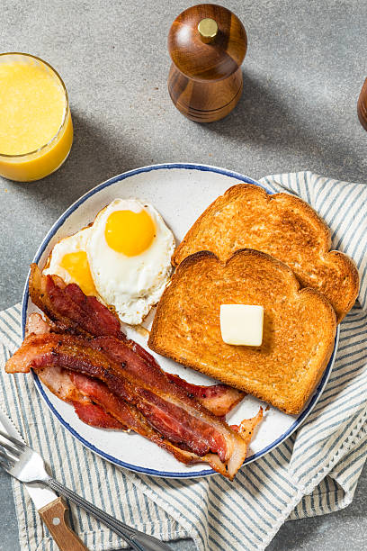 istock Healthy American Bacon Egg and Toast Breakfast 2238876324