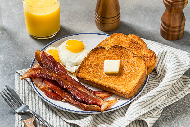 istock Healthy American Bacon Egg and Toast Breakfast 2238876352