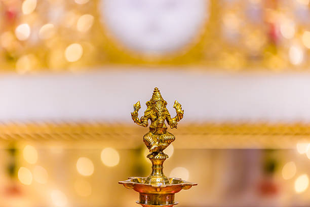 Indian traditional wedding ceremony ritual items close up