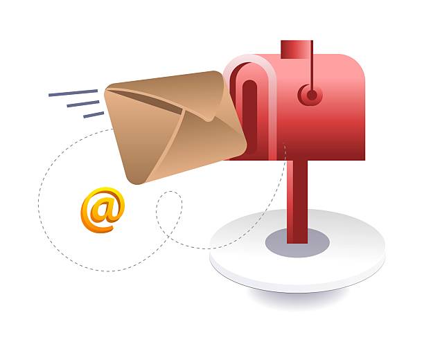 illustrazioni stock, clip art, cartoni animati e icone di tendenza di simbolo della cassetta postale e della lettera che rappresenta la comunicazione postale e l'invio di messaggi - cassetta postale per linvio della posta