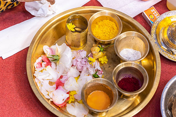 istock Indian traditional wedding ceremony ritual items close up 2238881378