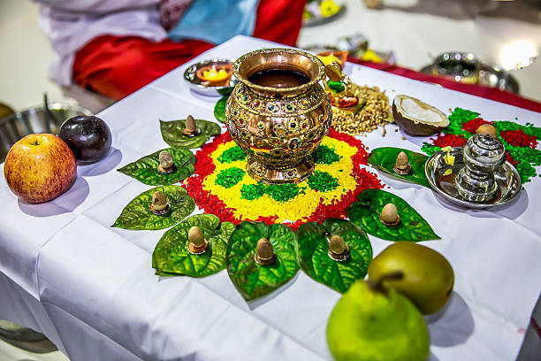 istock Indian traditional wedding ceremony ritual items close up 2238883884