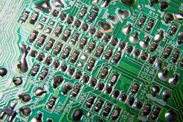 Un circuit imprimé en vue microscopique 3