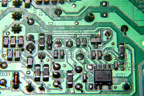 Electronic devices on a PCB for background