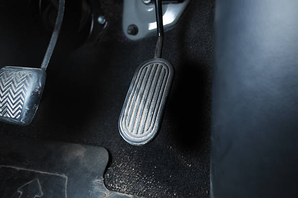 istock Close up of car accelerator pedal inside vehicle interior 2238890255