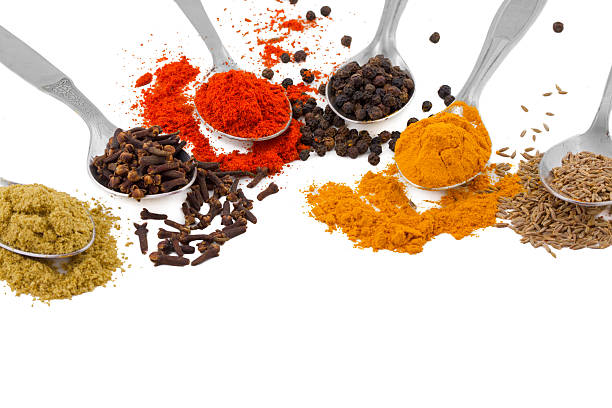 istock Indian Spices in Spoons on White Background 2238894478