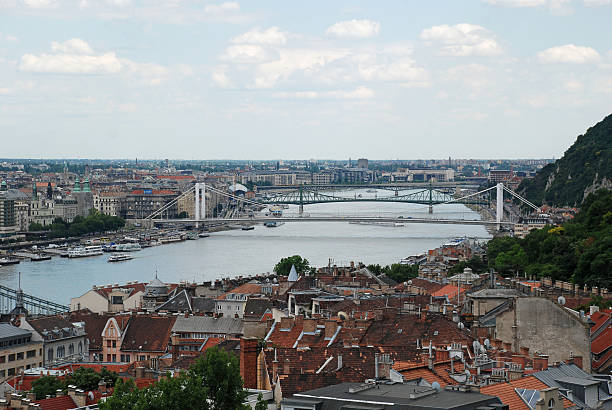 Budapest, Hungary - June 20, 2011: Old building in Budapest, Hungary - panoramic view