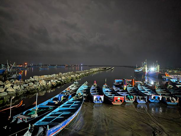 istock Boats and Harbour Night time 2238906984