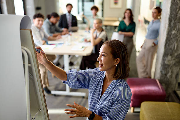 istock Happy Asian female manager leading a presentation in the office. 2238913064