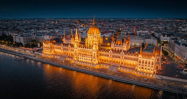 istock Hungarian Parliament Building Illuminated at Night in Budapest 2238913092